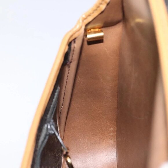 Christian Dior Honeycomb Canvas Shoulder Bag PVC Brown Gold Auth BA1926 - Picture 13 of 16